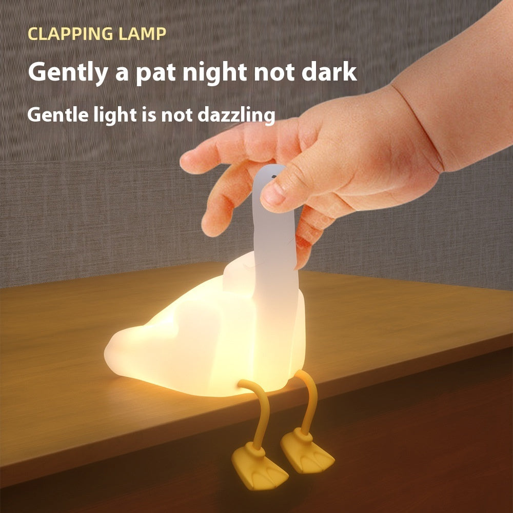 Creative Gift Middle Finger Duck Small Night Lamp Rechargeable Dimming Vinyl Little Duck Night Light