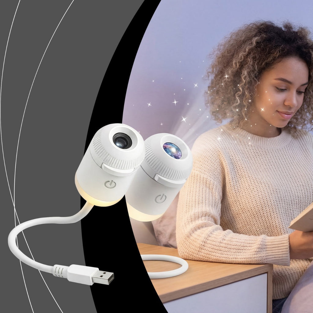 Luce notturna con proiezione - Lampada a cielo stellato alimentata tramite USB per camera da letto, cameretta e illuminazione d'ambiente.