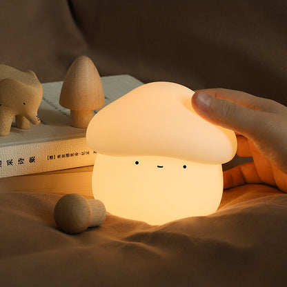 New Mushroom Small Night Lamp Cute Silicone Sleeping Timing Night Light Bedside Interesting Charging Ambience Light Room Decor Home Decor