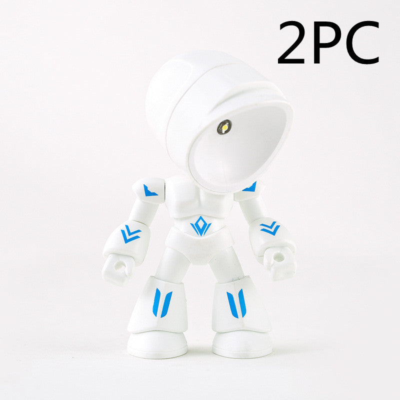 Niedliche LED-Helden-Tischlampe, Mini-tragbares cooles Mecha-Roboter-Nachtlicht, Schlafzimmer-Heimdeko, Geschenke für Kinder und Jungen