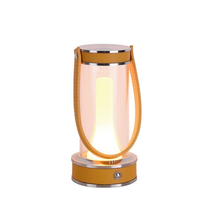 Lampada da tavolo portatile ricaricabile in pelle da campeggio per atmosfera creativa