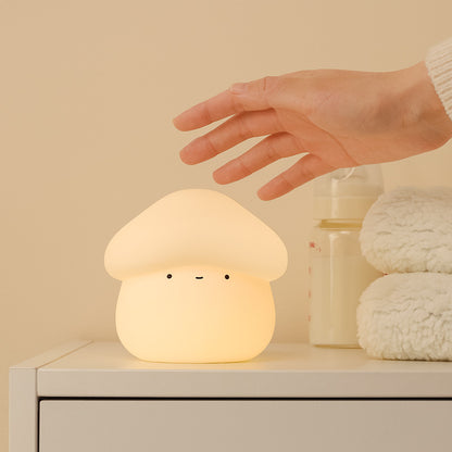 New Mushroom Small Night Lamp Cute Silicone Sleeping Timing Night Light Bedside Interesting Charging Ambience Light Room Decor Home Decor