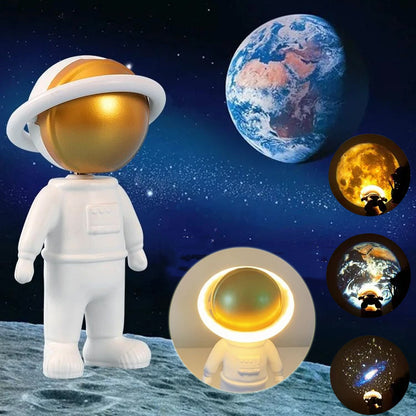 New Astronaut Star Projector Lamp Ins Touch Usb Charging Night Light Rotatable Bedside Atmosphere Lights Lamp Bedroom Decor