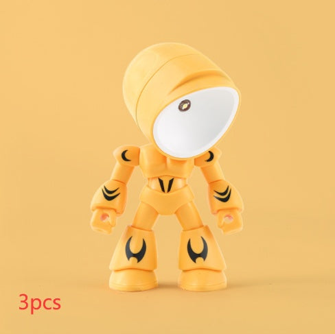 Niedliche LED-Helden-Tischlampe, Mini-tragbares cooles Mecha-Roboter-Nachtlicht, Schlafzimmer-Heimdeko, Geschenke für Kinder und Jungen