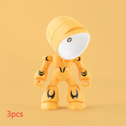 Niedliche LED-Helden-Tischlampe, Mini-tragbares cooles Mecha-Roboter-Nachtlicht, Schlafzimmer-Heimdeko, Geschenke für Kinder und Jungen