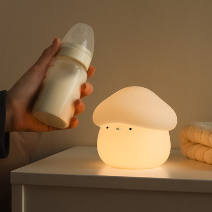 New Mushroom Small Night Lamp Cute Silicone Sleeping Timing Night Light Bedside Interesting Charging Ambience Light Room Decor Home Decor