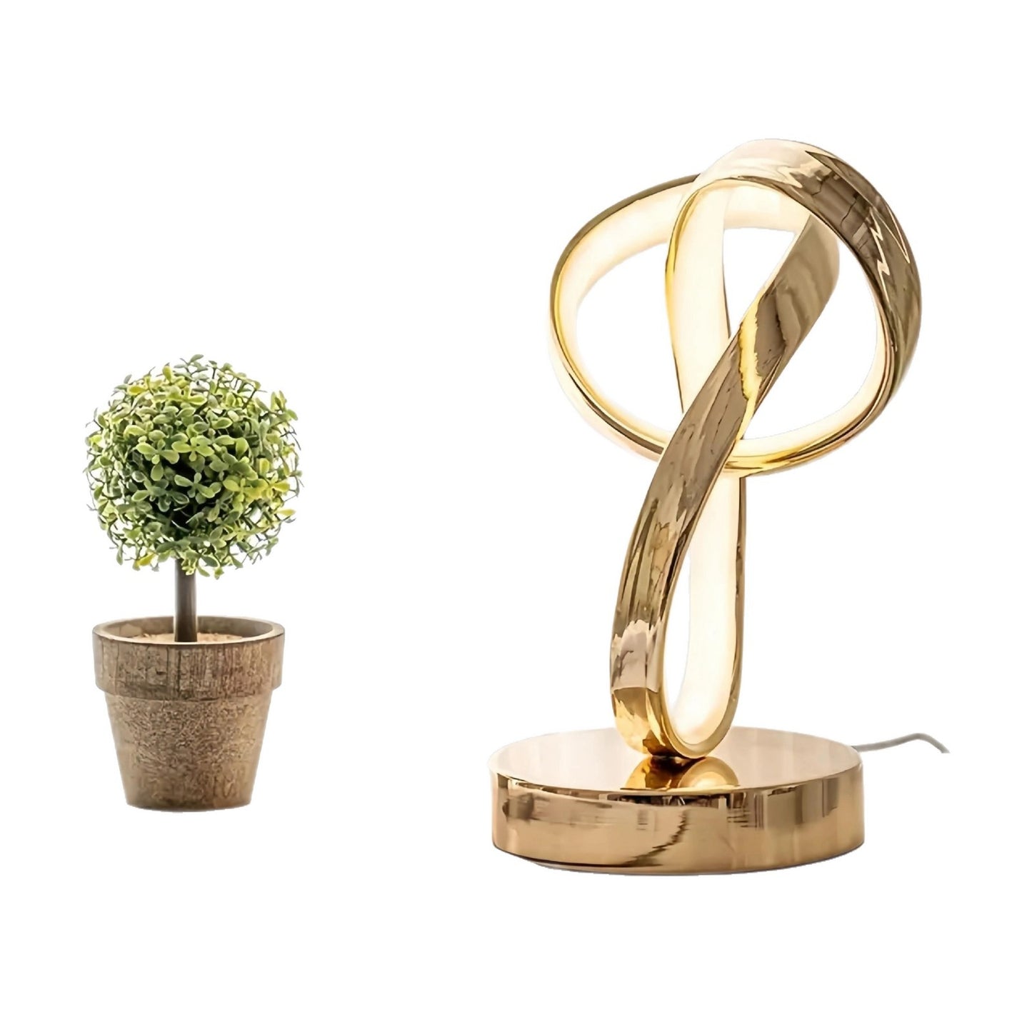 Lámpara de escritorio pequeña Golden Clover con alimentación USB