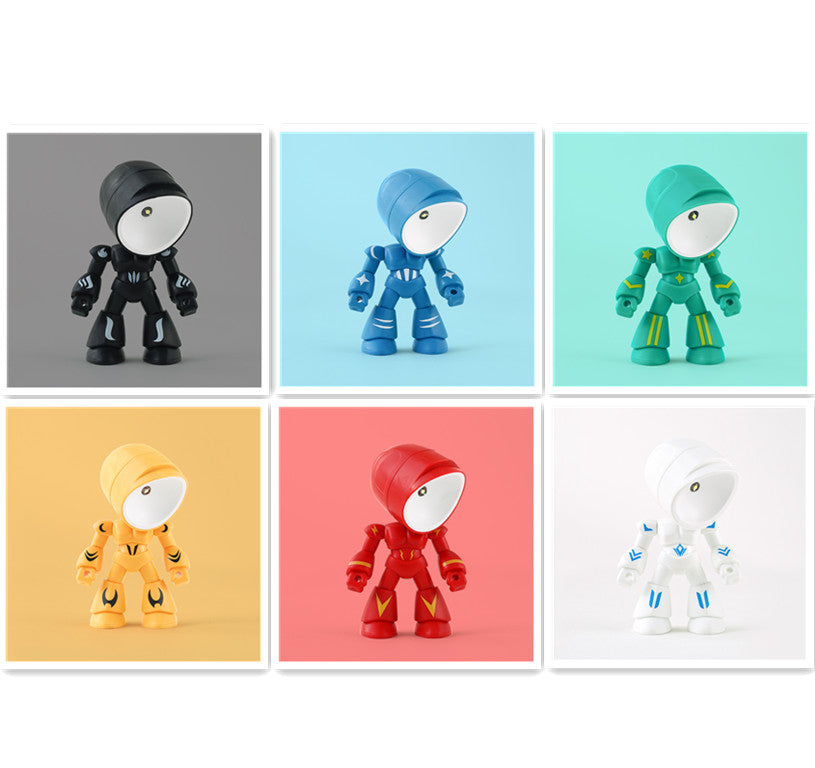 Niedliche LED-Helden-Tischlampe, Mini-tragbares cooles Mecha-Roboter-Nachtlicht, Schlafzimmer-Heimdeko, Geschenke für Kinder und Jungen