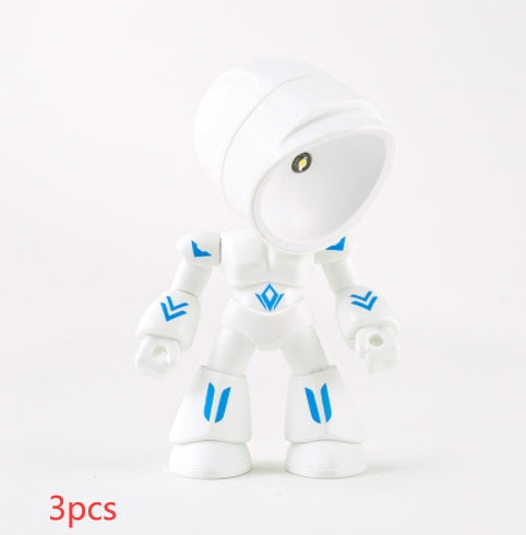 Niedliche LED-Helden-Tischlampe, Mini-tragbares cooles Mecha-Roboter-Nachtlicht, Schlafzimmer-Heimdeko, Geschenke für Kinder und Jungen