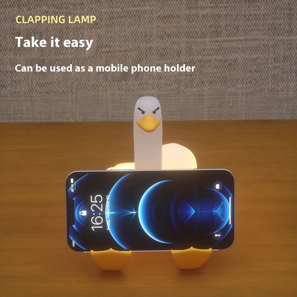 Creative Gift Middle Finger Duck Small Night Lamp Rechargeable Dimming Vinyl Little Duck Night Light