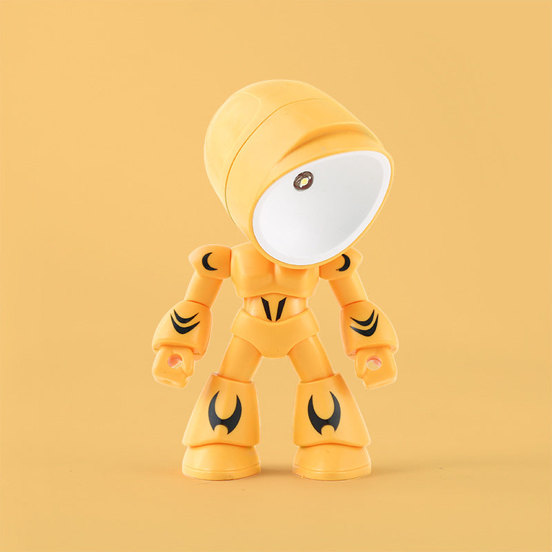 Niedliche LED-Helden-Tischlampe, Mini-tragbares cooles Mecha-Roboter-Nachtlicht, Schlafzimmer-Heimdeko, Geschenke für Kinder und Jungen