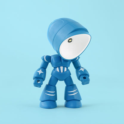 Niedliche LED-Helden-Tischlampe, Mini-tragbares cooles Mecha-Roboter-Nachtlicht, Schlafzimmer-Heimdeko, Geschenke für Kinder und Jungen
