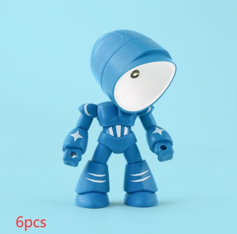 Niedliche LED-Helden-Tischlampe, Mini-tragbares cooles Mecha-Roboter-Nachtlicht, Schlafzimmer-Heimdeko, Geschenke für Kinder und Jungen