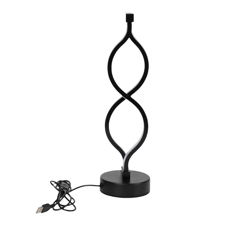 Modern Wave-Shaped USB Desk Lamp With 3-Color Dimmable Lighting For Bedroom
