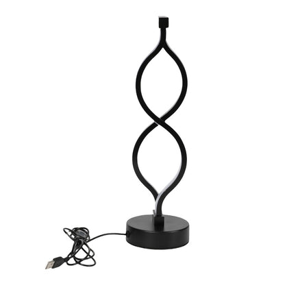 Modern Wave-Shaped USB Desk Lamp With 3-Color Dimmable Lighting For Bedroom