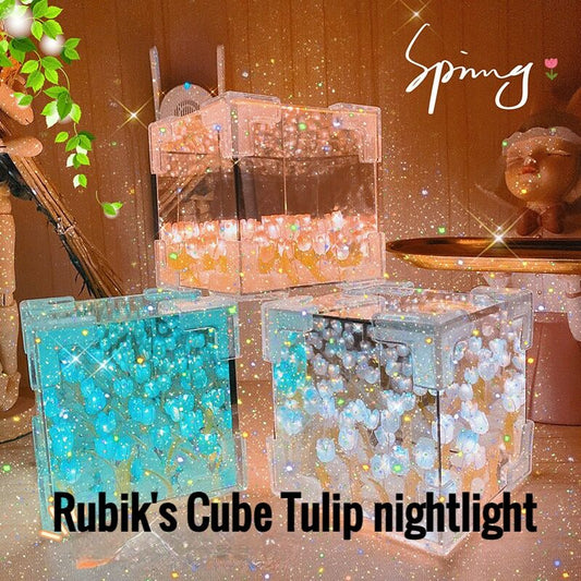 Luce Notturna a Tulipano Fai da Te Fatta a Mano, Regalo Romantico Per la Fidanzata, Lampada a Specchio, Pacchetto Materiali Fai da Te, Decorazione Atmosferica, Arredamento per la Casa
