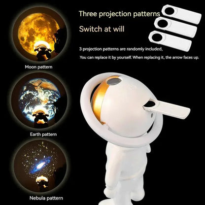 New Astronaut Star Projector Lamp Ins Touch Usb Charging Night Light Rotatable Bedside Atmosphere Lights Lamp Bedroom Decor