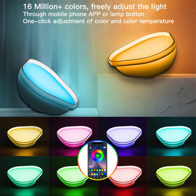 Lampada da Scrivania con 16 Colori Smart WiFi APP Controllo Luce Notturna Bluetooth Luce d'Atmosfera per la Decorazione della Casa e della Camera da Letto