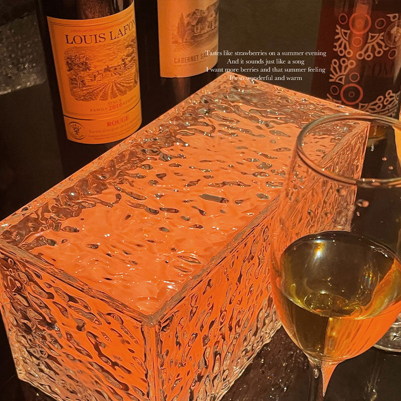 Piccola lampada da notte a forma di cubo di ghiaccio, decorazione creativa e romantica