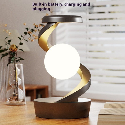 Lampada da scrivania girevole a forma di luna con ricarica wireless per telefono, lampade da tavolo con controllo tramite sensore, lampada decorativa da scrivania, piccola lampada da notte, decorazioni per la casa