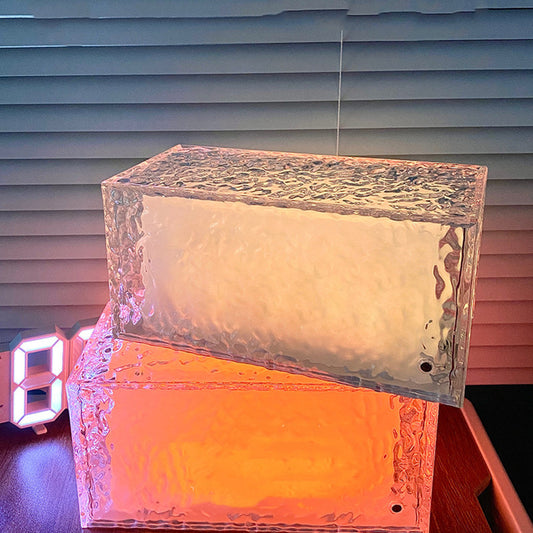 Lampada Notturna Piccola a Cubo di Ghiaccio Decorazione Creativa Romantica