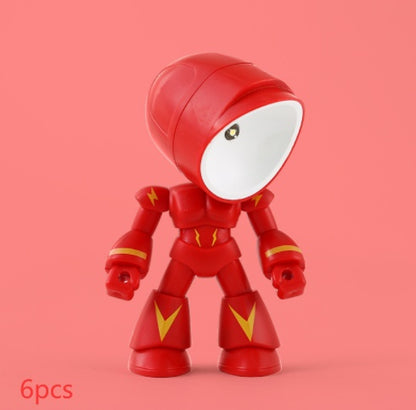 Niedliche LED-Helden-Tischlampe, Mini-tragbares cooles Mecha-Roboter-Nachtlicht, Schlafzimmer-Heimdeko, Geschenke für Kinder und Jungen