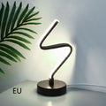 Lampada da tavolo LED moderna a forma di spirale, luce da comodino in ferro, per scrivania e decorazione casa
