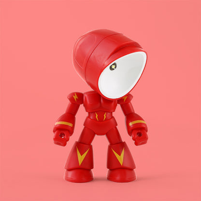 Niedliche LED-Helden-Tischlampe, Mini-tragbares cooles Mecha-Roboter-Nachtlicht, Schlafzimmer-Heimdeko, Geschenke für Kinder und Jungen