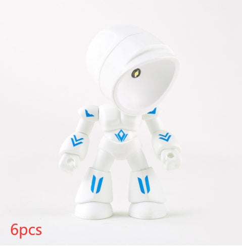 Niedliche LED-Helden-Tischlampe, Mini-tragbares cooles Mecha-Roboter-Nachtlicht, Schlafzimmer-Heimdeko, Geschenke für Kinder und Jungen