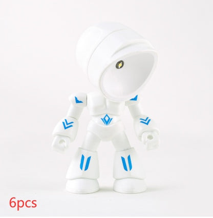 Niedliche LED-Helden-Tischlampe, Mini-tragbares cooles Mecha-Roboter-Nachtlicht, Schlafzimmer-Heimdeko, Geschenke für Kinder und Jungen
