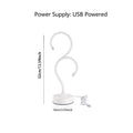 Elegante lampada da scrivania bianca con doppio punto interrogativo, alimentazione USB - Illuminazione a tre colori, adatta per la camera da letto