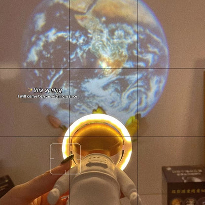 New Astronaut Star Projector Lamp Ins Touch Usb Charging Night Light Rotatable Bedside Atmosphere Lights Lamp Bedroom Decor