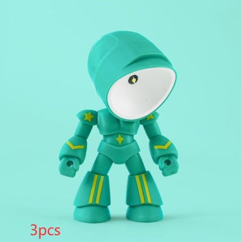Niedliche LED-Helden-Tischlampe, Mini-tragbares cooles Mecha-Roboter-Nachtlicht, Schlafzimmer-Heimdeko, Geschenke für Kinder und Jungen